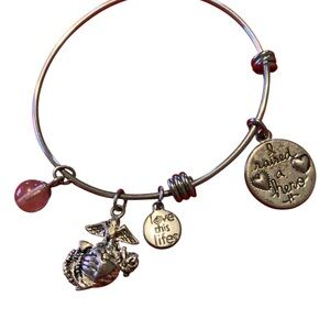 Silver Charm Bangle Bracelet Marine Mom